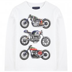 Printed Long Sleeve Bikes Print T-Shirt 